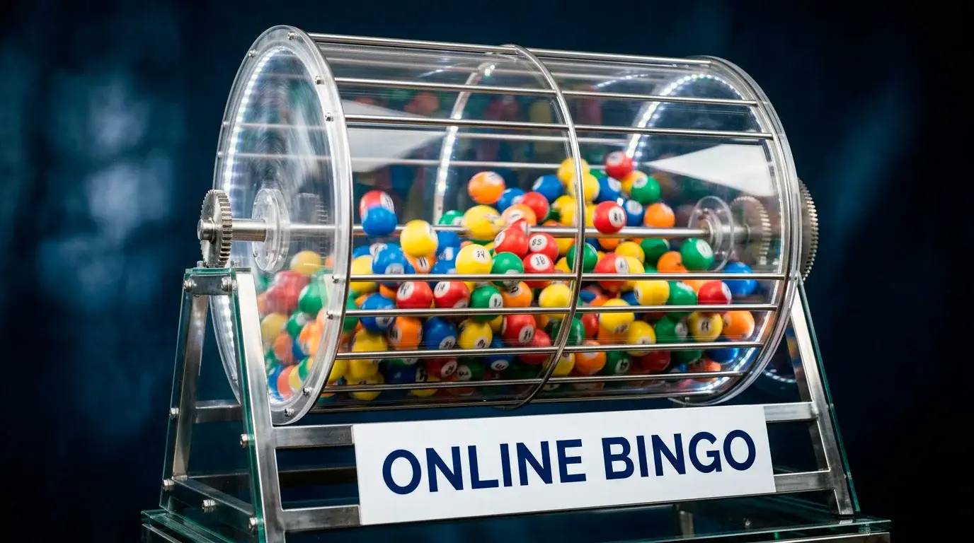 Online bingo balls cage illustrating bingo product category
