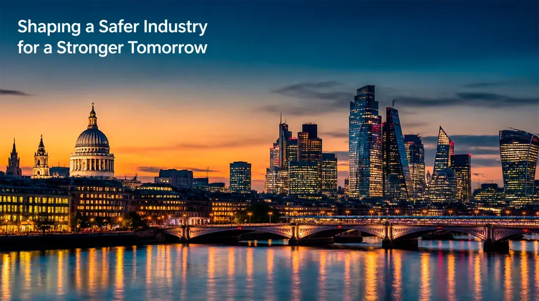 Wide editorial photograph of central London at dusk reflecting the regulated gambling market backdrop