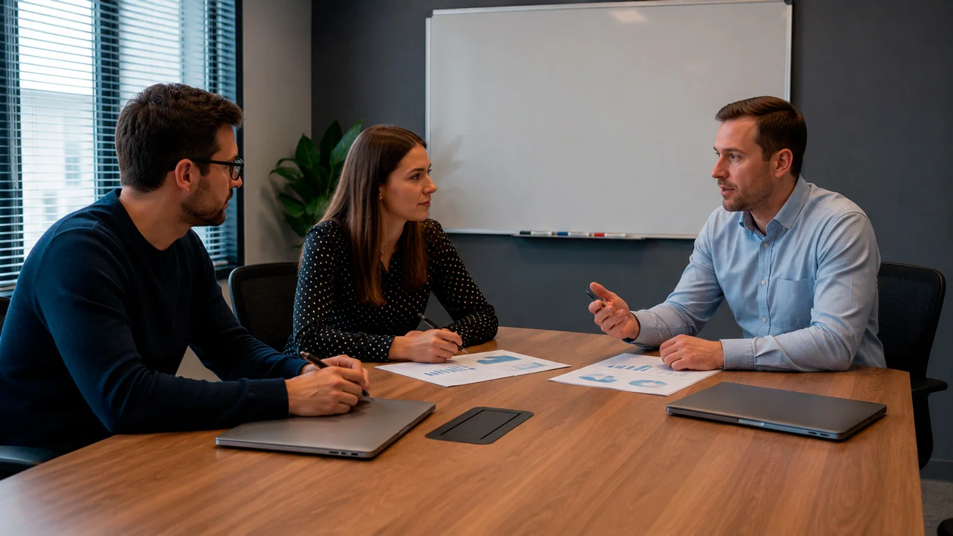Casino operator marketing meeting reviewing customer acquisition costs per household