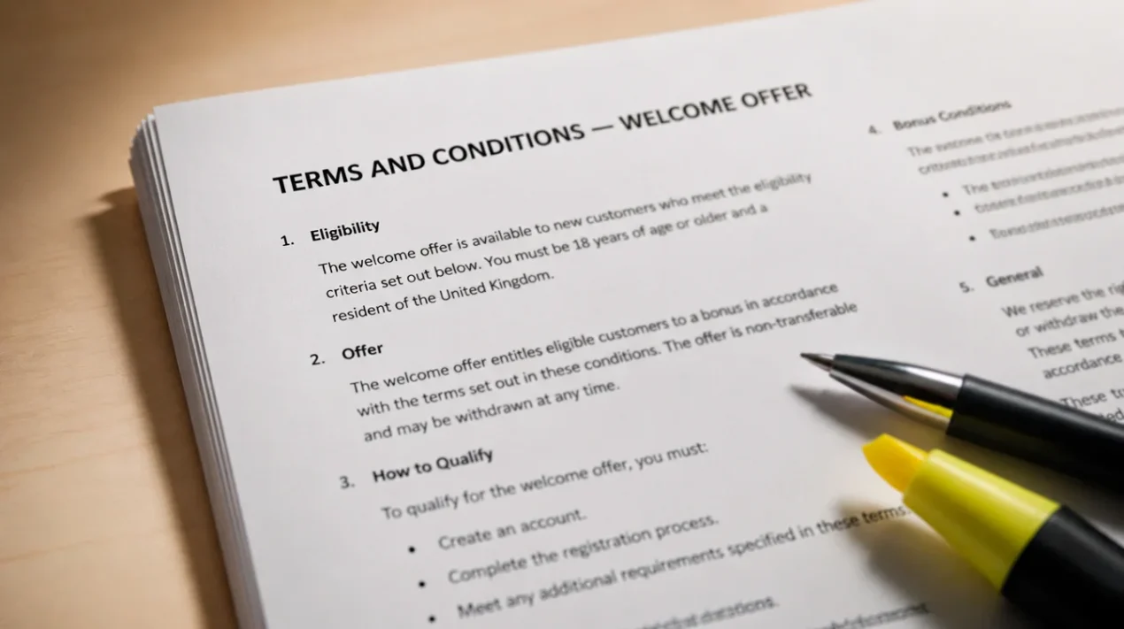 Casino Welcome Bonus Terms and Conditions: A Clause-by-Clause Read of the UK 2026 T&C Document