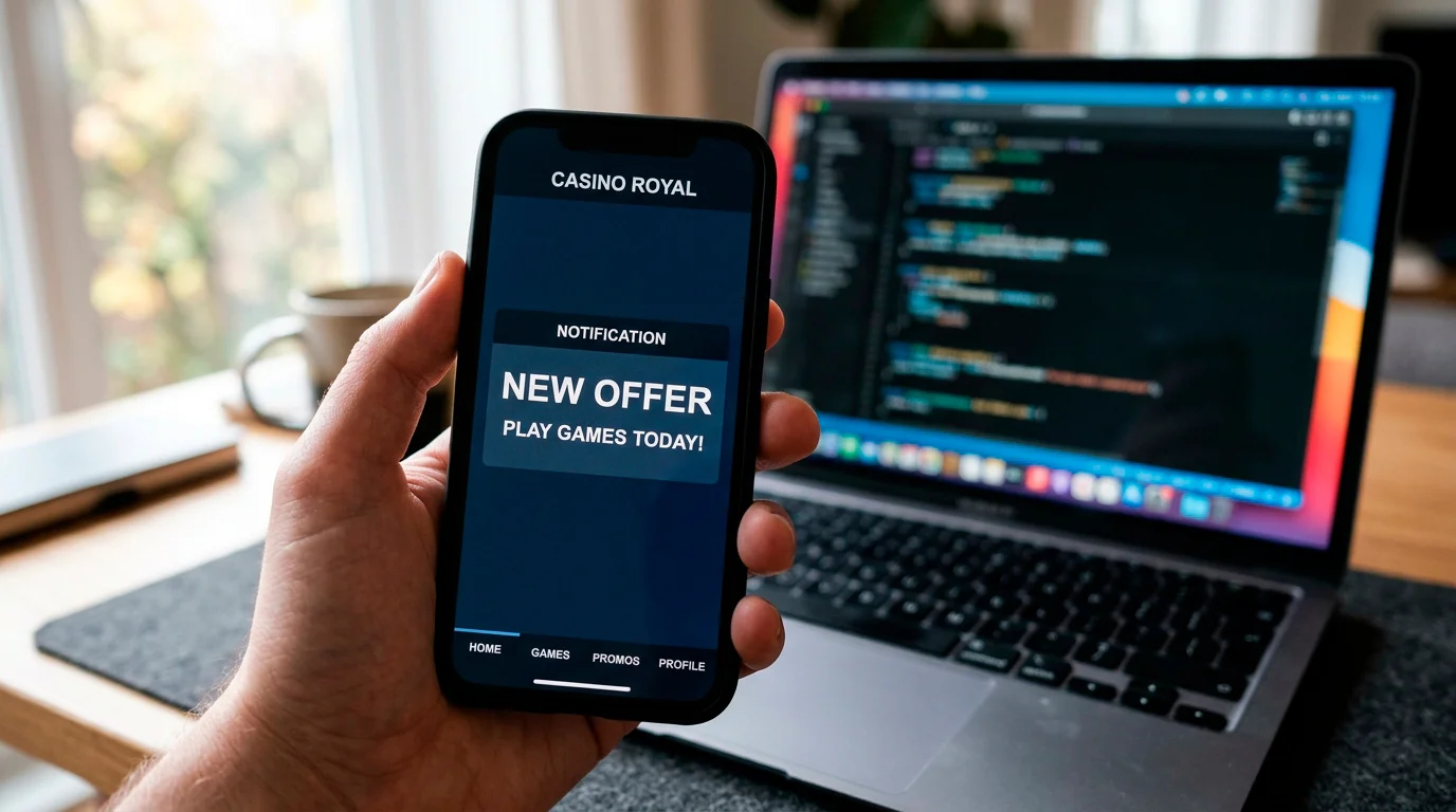 Generic mobile casino app flagging a duplicate account attempt