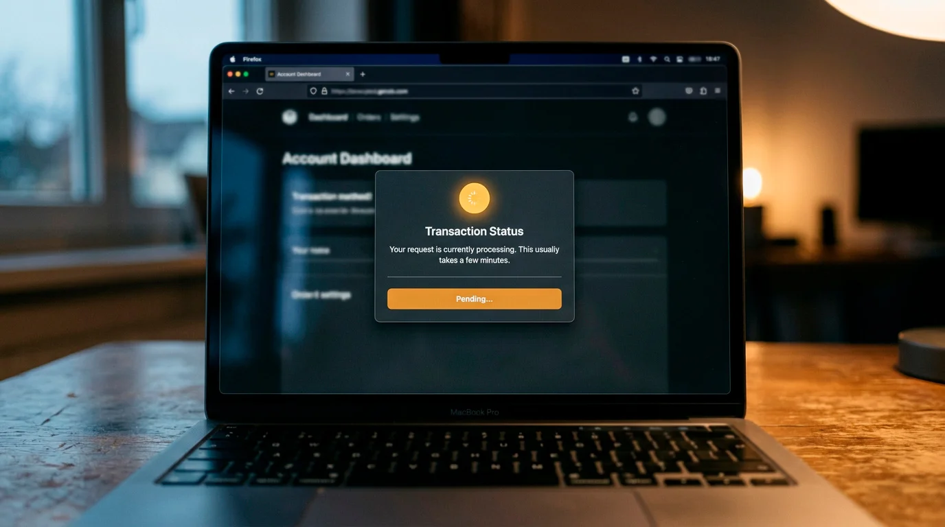 Laptop screen showing a high-value casino deposit confirmation triggering compliance review