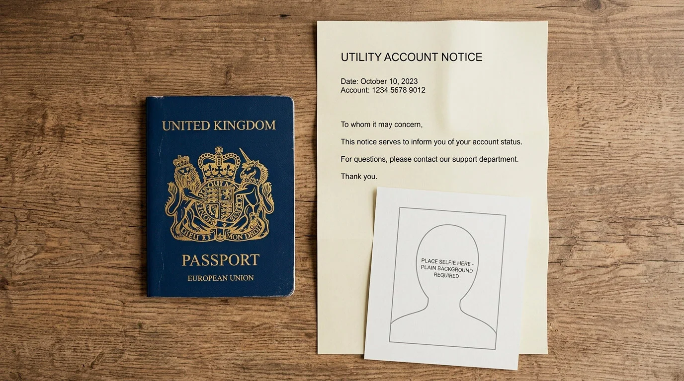 Standard KYC document set passport and proof of address