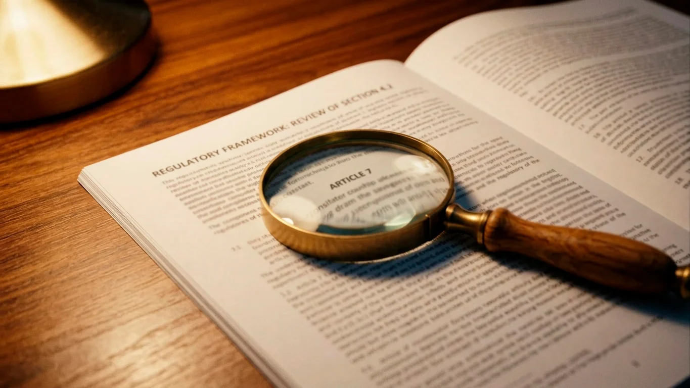 LCCP regulation document with a magnifying glass over SR Code 5.1.1 paragraphs