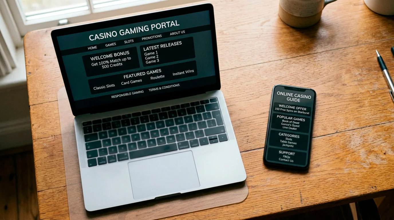 Comparison between mobile and desktop casino welcome offer screens