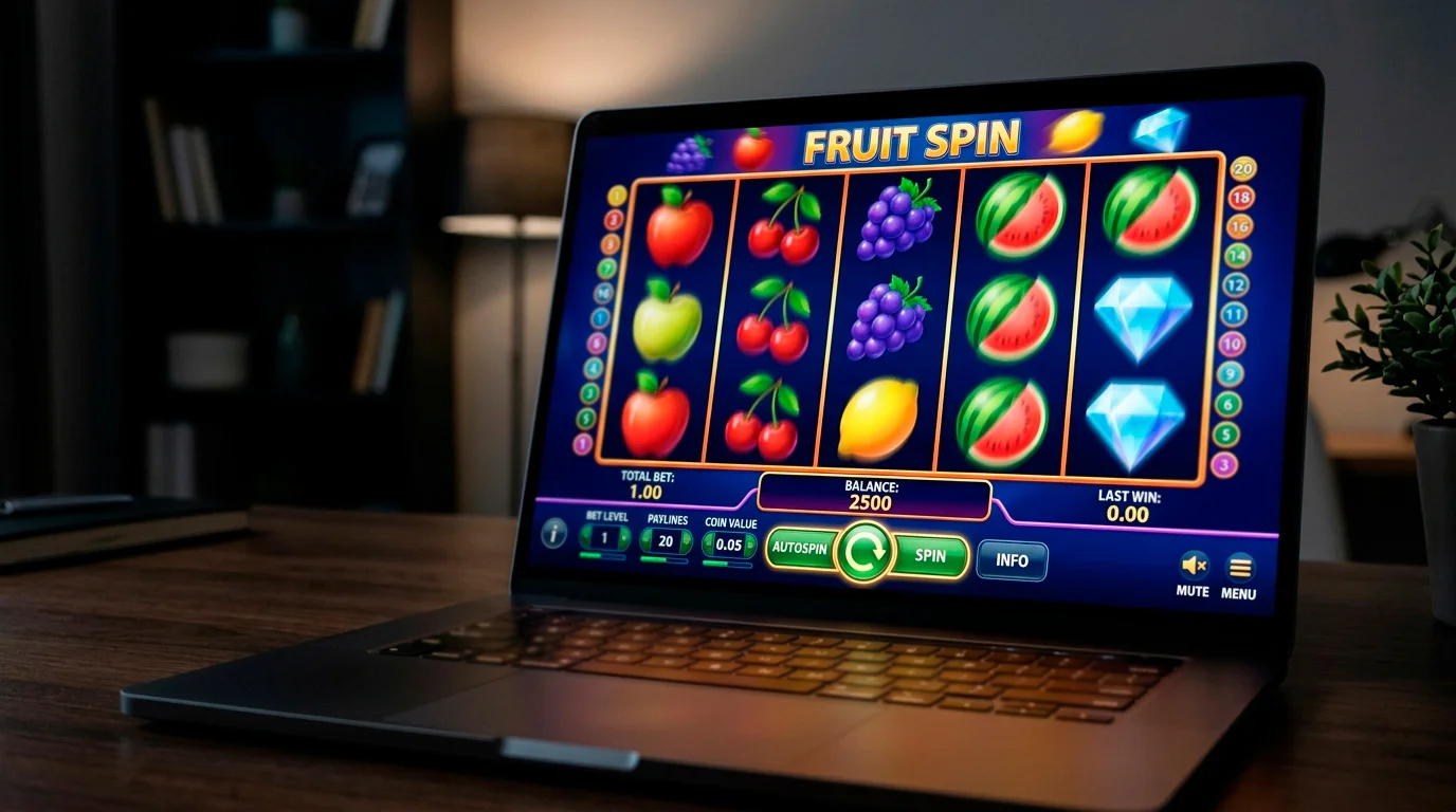 Online slot interface showing a no deposit welcome bonus spin in play