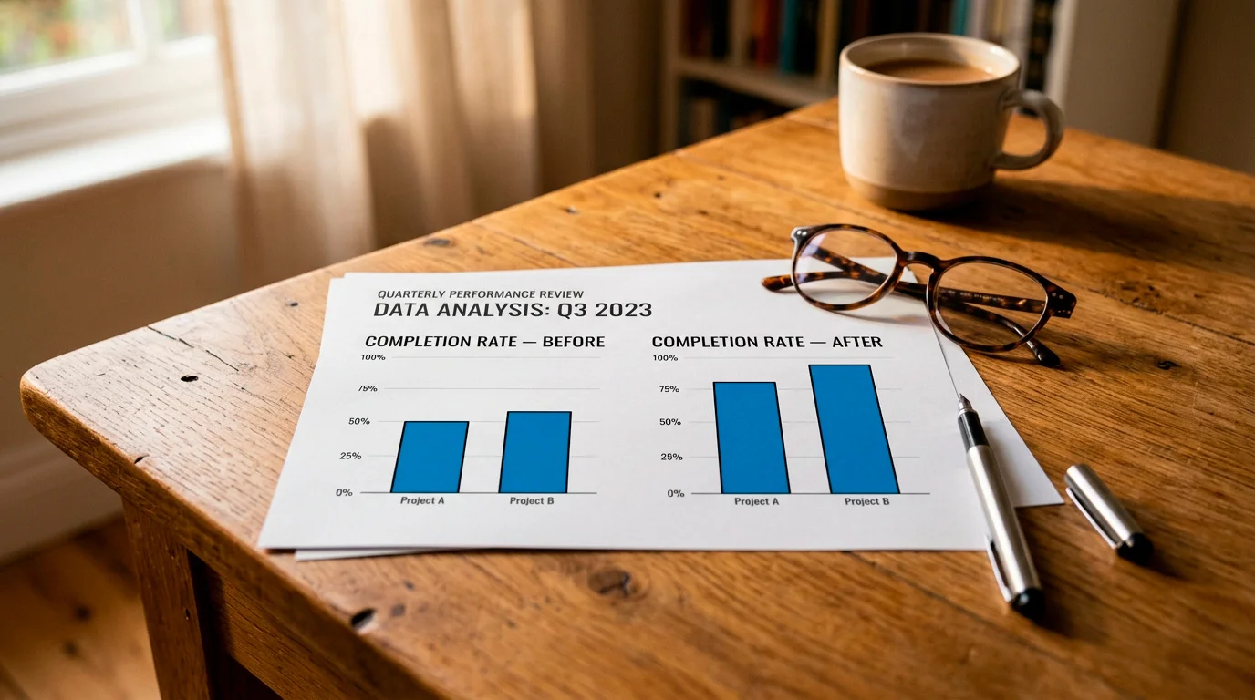 A printed completion-rate report on a desk illustrating the post-cap shift in welcome bonus economics