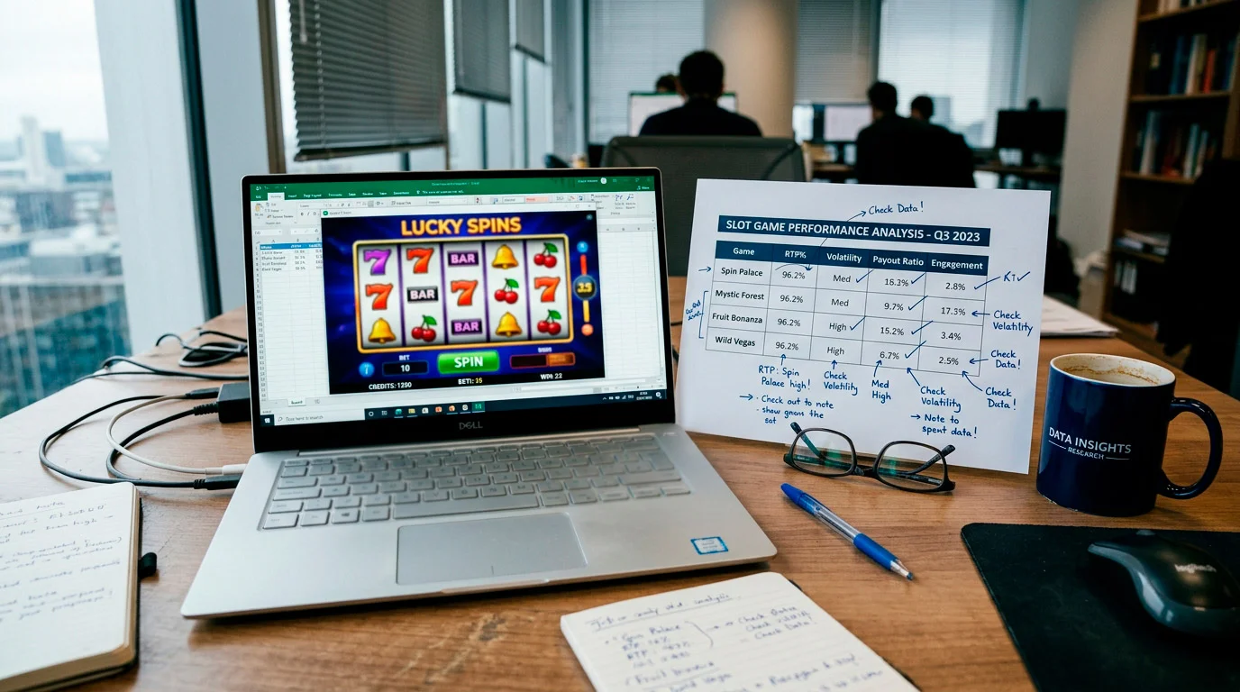 Analyst comparing free spin welcome bonus offers on a laptop