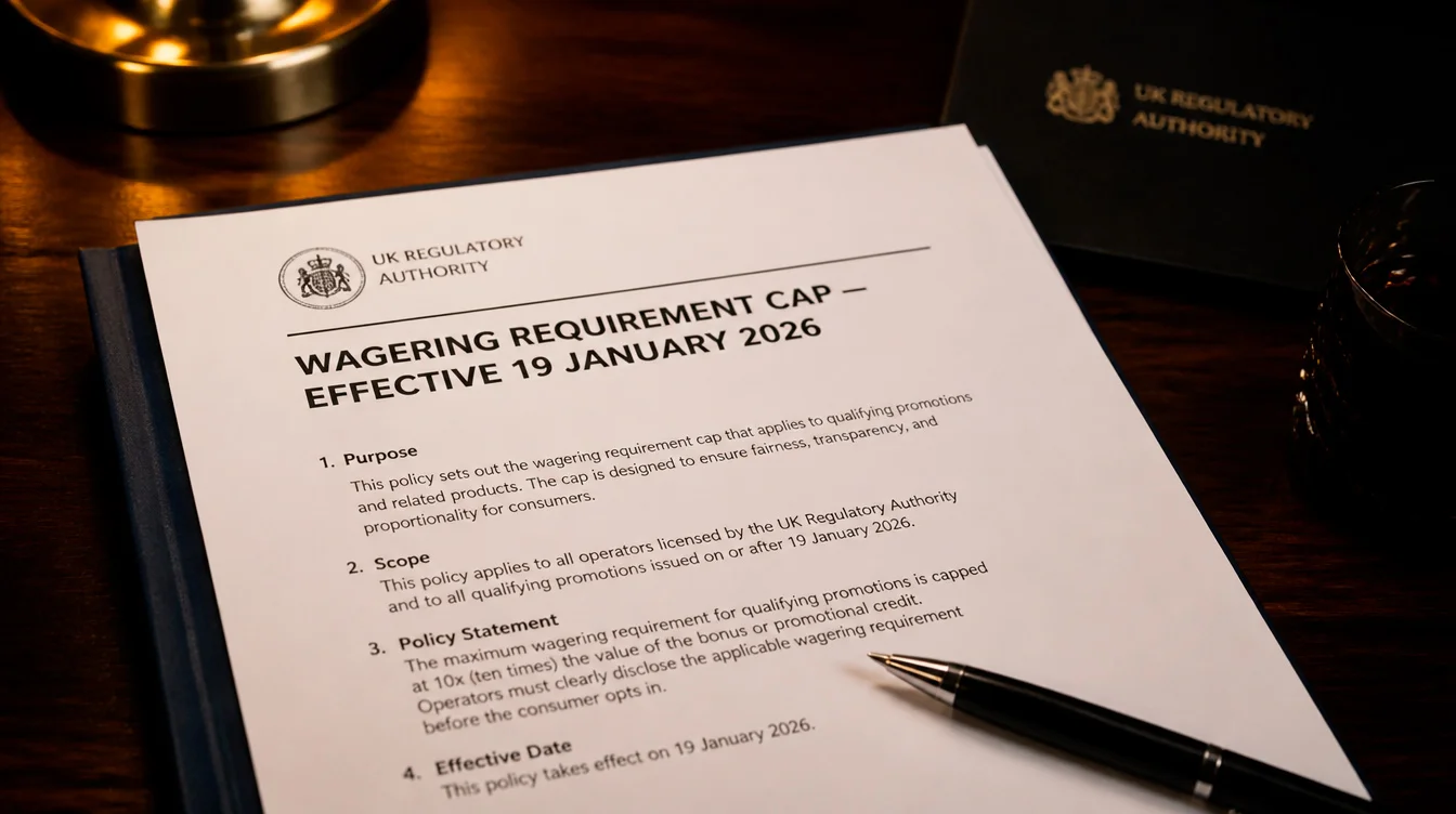 UK Gambling Commission policy publication marking the 19 January 2026 wagering cap implementation
